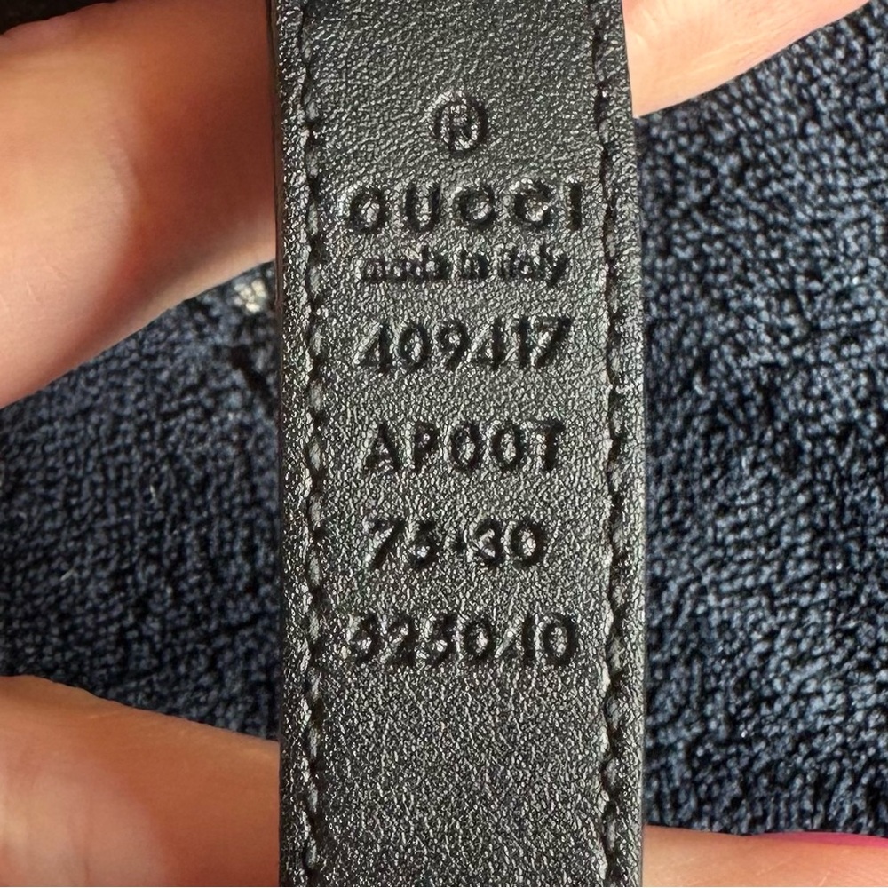 Gucci GG Marmont Thin Black Belt Gold Hardware 75cm - Picture 7 of 9